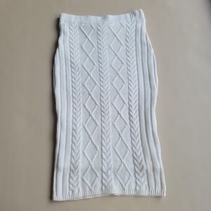 Eva Mendes NY & Co Women Soft White Cable Knit Pencil Midi Skirt Stretch XS